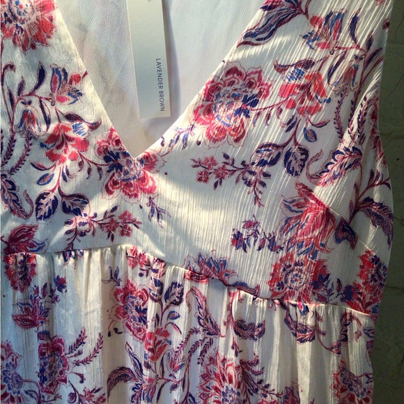 Clearance 🌸SLE ! Lavender brown floral maxi babydoll dress - Picture 5 of 7